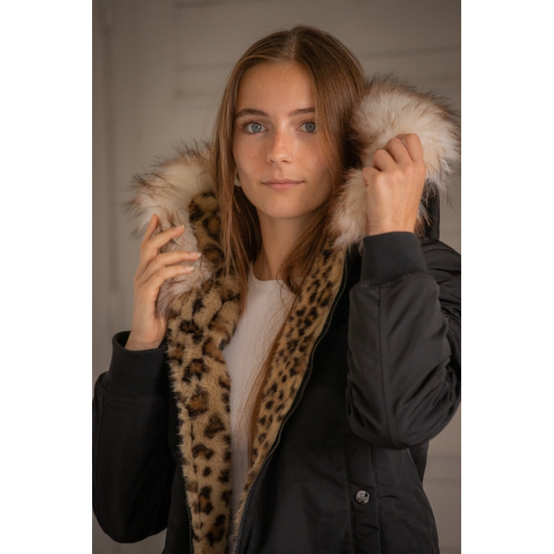 Bombers réversible PL-Leolyon Pénélope – Noir & Léopard