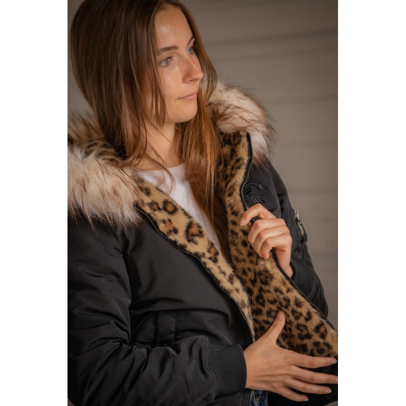Bombers réversible PL-Leolyon Pénélope – Noir & Léopard