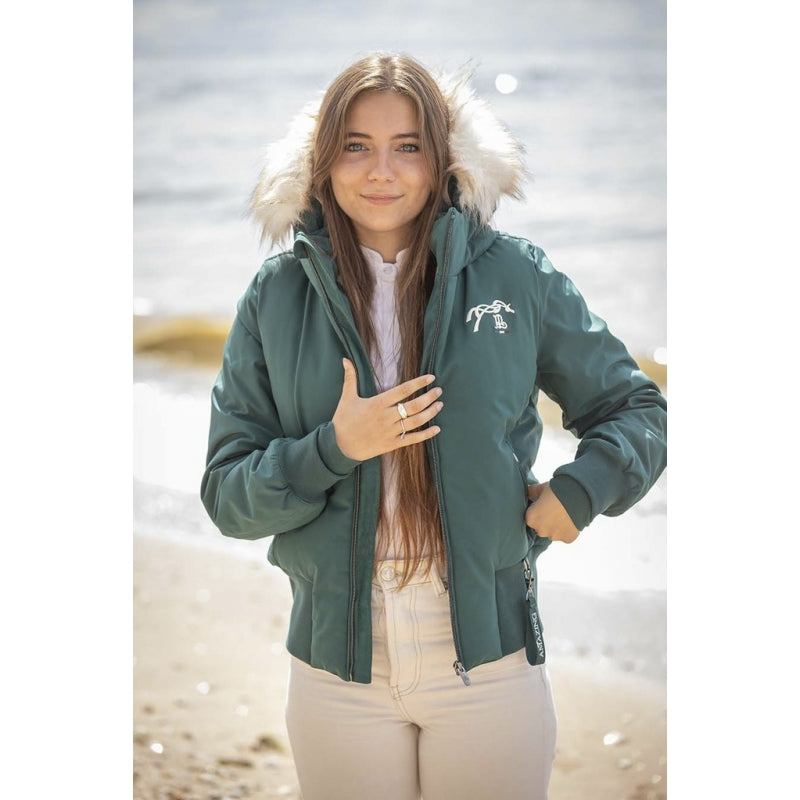 Bombers Step Vert Foncé – Blouson Femme Chaud et Élégant