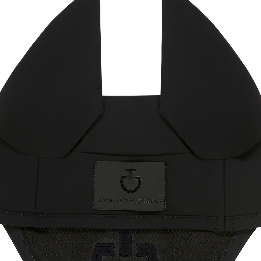 Bonnet cheval Cavalleria Toscana en jersey technique – Noir galon logo Noir