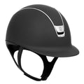 Casque d’équitation Samshield 2.0 – Noir Mat, Liseret & Blason Chrome