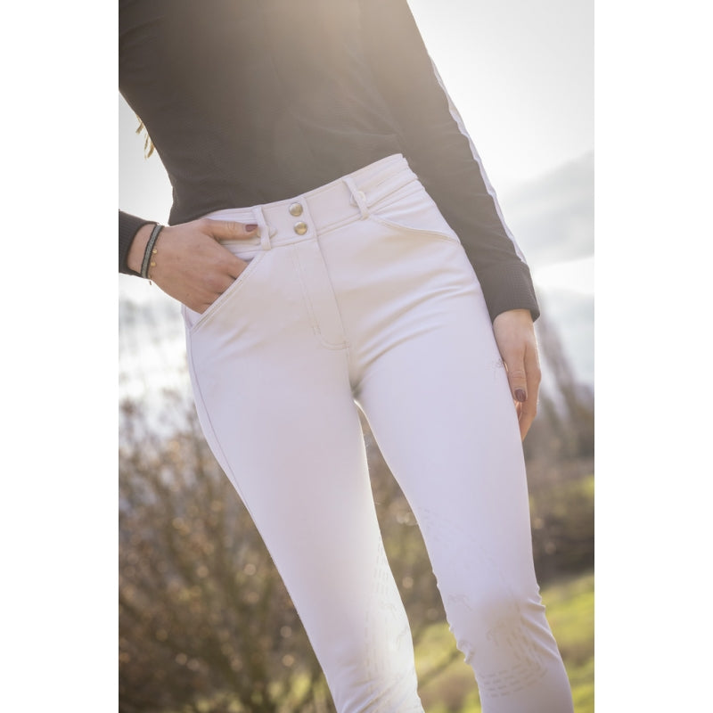 Pantalon d’Équitation Élégance Blanc – Pénélope Femme