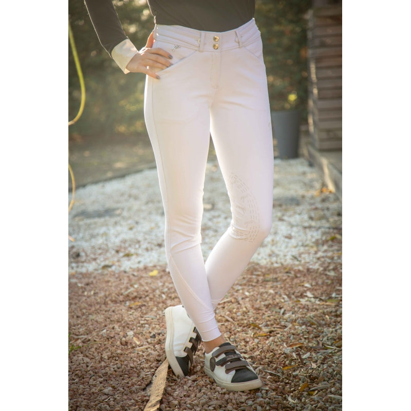 Pantalon d’Équitation New Point Sellier Blanc – Pénélope Femme