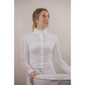 Polo de concours femme Las Honey manches longues – Blanc