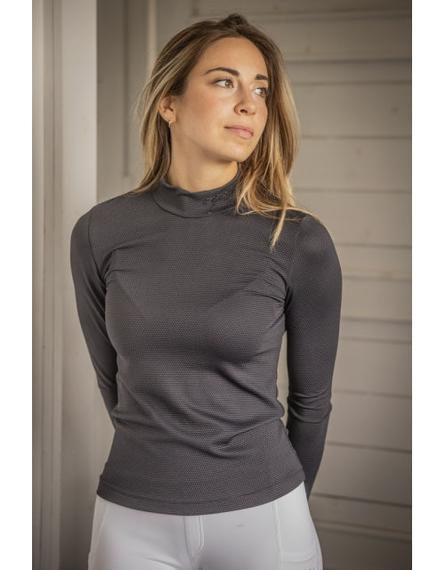 Polo d’équitation manches longues Tutty Pénélope – Noir