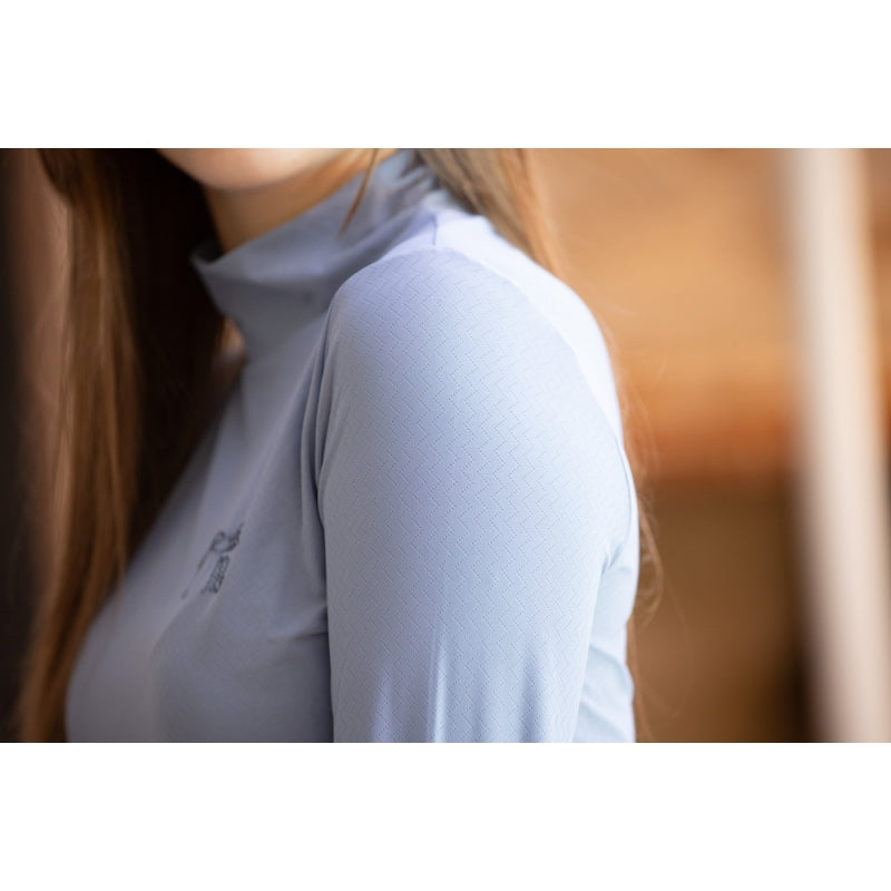 T-shirt technique manches longues -Charlotte Pénélope – Bleu Gris