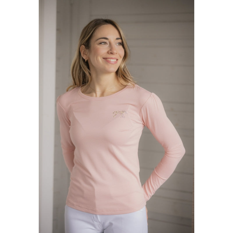 T-shirt Techty Honey Pénélope – Manches longues, Rose pâle