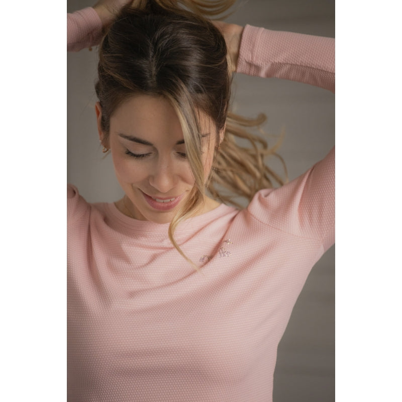 T-shirt Techty Honey Pénélope – Manches longues, Rose pâle