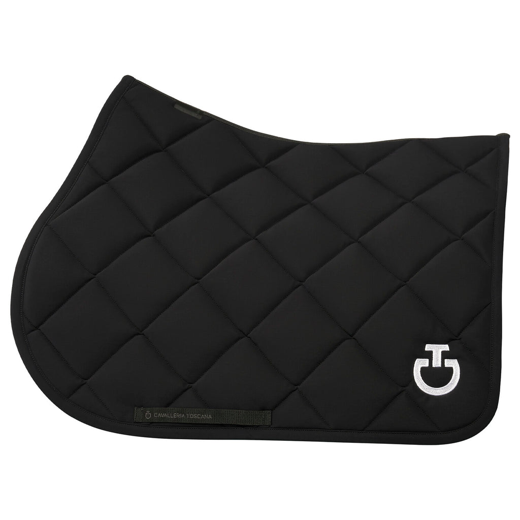 Tapis de selle Cavalleria Toscana Diamond quilted en jersey - Noir