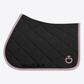 Tapis de selle Cavalleria Toscana Diamond quilted en jersey - Noir galon et logo Violet Ice