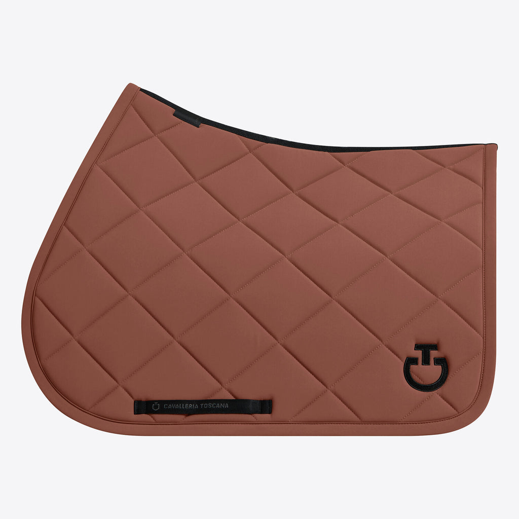 Tapis de selle Cavalleria Toscana Diamond quilted en jersey - Terre de Sienne