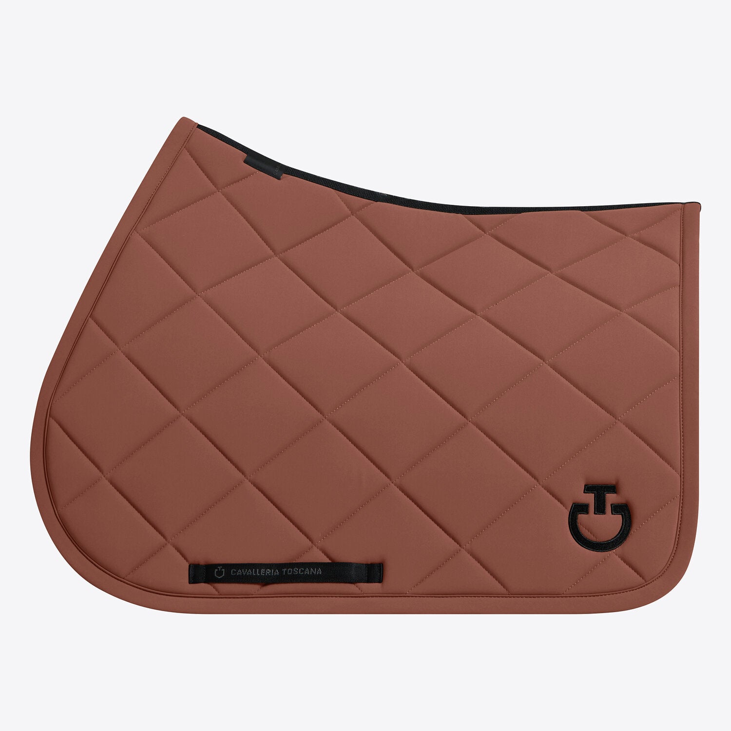 Tapis de selle Cavalleria Toscana Diamond quilted en jersey - Terre de Sienne