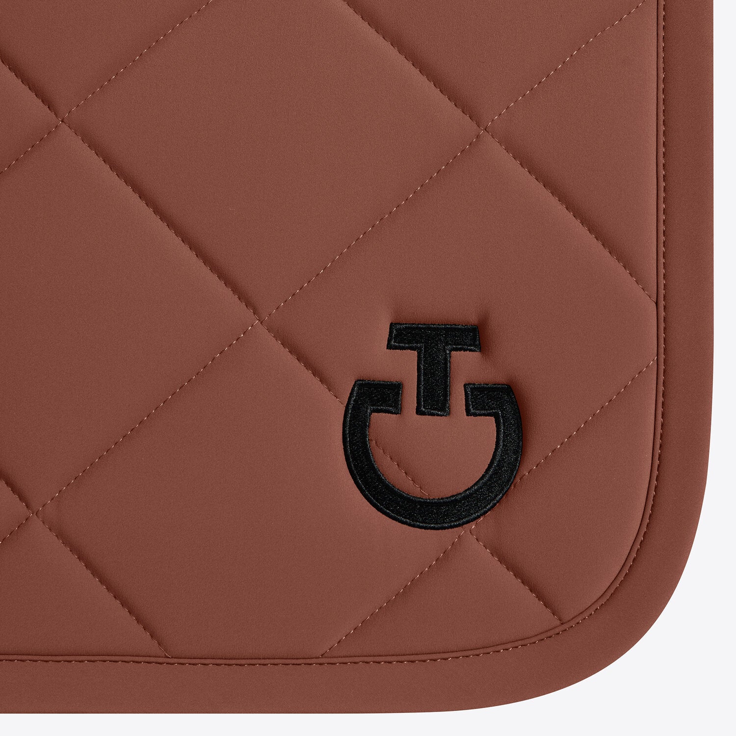 Tapis de selle Cavalleria Toscana Diamond quilted en jersey - Terre de Sienne